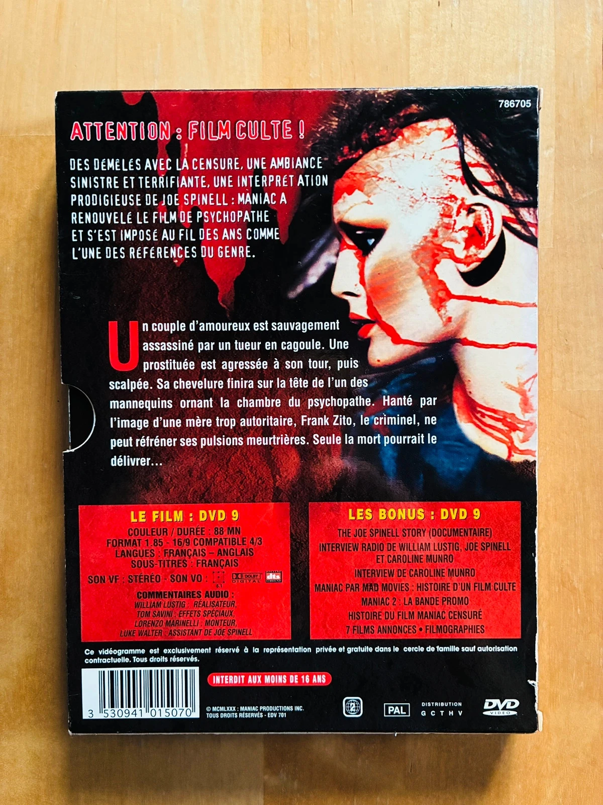 DVD Maniac de Wiliam Lustig edición coleccionista. – photo 2